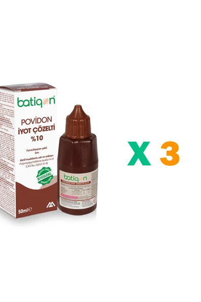 BATİQON Ix Povidon Iyot Çözelti Dökme 50 ml X 3 ürün görseli 1