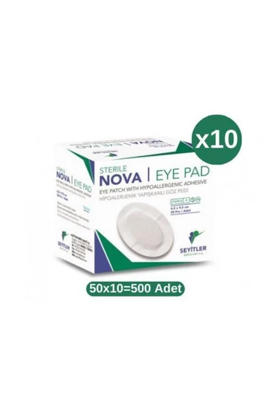 SEYİTLER Nova Optik Steril Göz Kapama Bandı - Göz Pedi 6,5 X 9,5 Cm 50 X10 Kutu ürün görseli 1