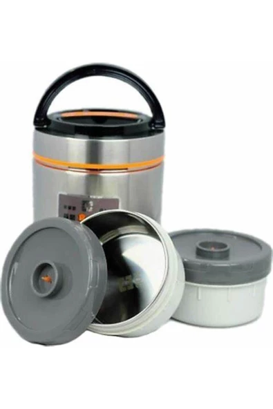 Paslanmaz Çelik Yemek Termos 3 Katlı Sızdırmaz Yemek Termosu Sefer Tası 1,9 Litre ürün görseli 1