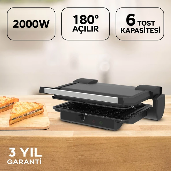 KİNG ARTE PLUS K469 TOST MAKİNESİ-SIYAH ürün görseli 1