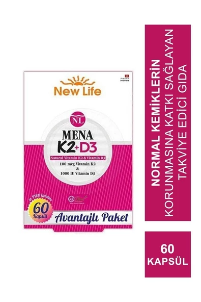 New Life Mena K2 D3 60 Kapsül ürün görseli 1