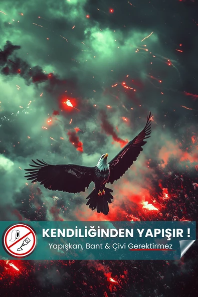 Alevlerin Kartalı, Kartal Posteri, Premium Baskı Poster, Taraftar Posteri, Hediyelik Ürün Önerisi ürün görseli 1