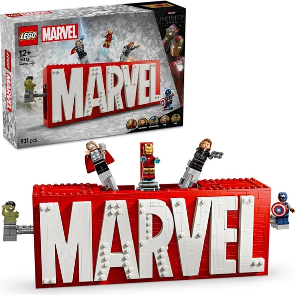LEGO 76313 Marvel: MARVEL Logosu ve Minifigürleri ürün görseli 1