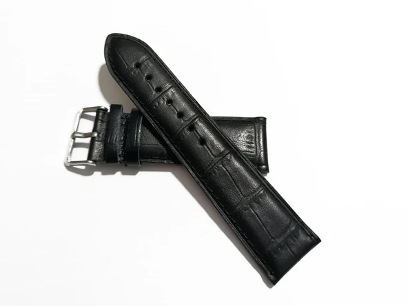 Fado Kordon Seiko& Hertürlü  Saat Uyumlu Croco Baskılı Siyah Renk Deri  22 mm (156) ürün görseli 1