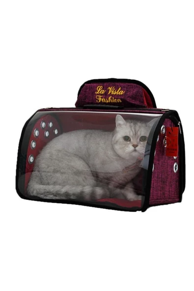 LAVİSTA La Vista Tomris Kedi, Küçük Köpek Sırt Taşıma Çantası Pembe 44-26-27cm ürün görseli 1