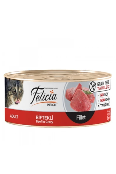 Baylanpet Felıcıa Tahılsız 85 Gr - Biftekli Fileto Konserve Kedi Maması 6x85gr ürün görseli 1