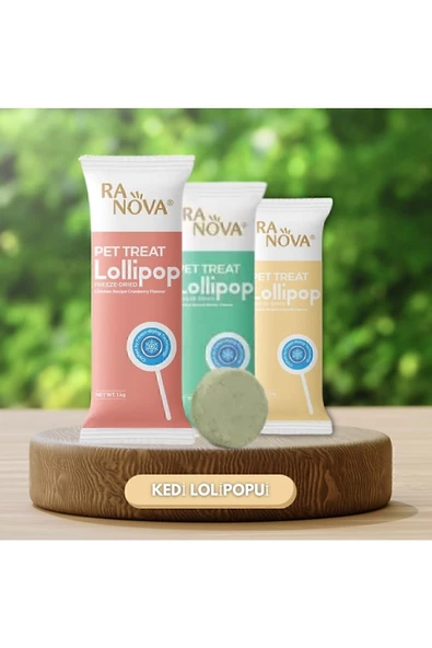 RANOVA Karışık Kurutulmuş Kedi Ödülü Lolipop 1.4 gr - 3 Li Paket ürün görseli 1