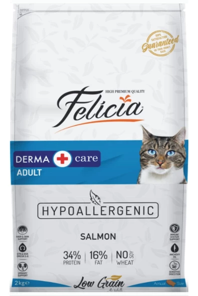 Felicia Yetişkin Somonlu Az Tahıllı Hypoallergenic Kedi Maması 2 kg ürün görseli 1