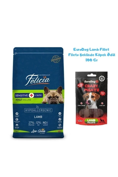 Felicia Küçük Ve Orta Irk Kuzulu Yetişkin Köpek Maması 3 Kg + Eurodog Kuzulu Köpek Ödülü ürün görseli 1