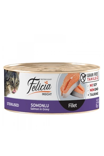 Baylanpet Felıcıa Tahılsız 85 Gr - Sterılızed Somonlu Konserve Kısır Kedi Maması 6x85gr ürün görseli 1