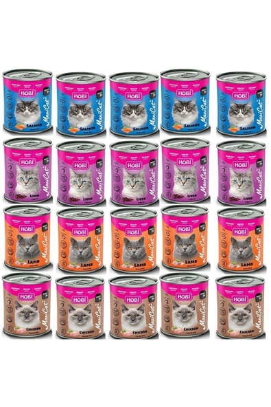hobipets Hobi Karışık Kedi Konserve Kedi Maması Kedi Konservesi 405 Gr X 20 Adet ürün görseli 1