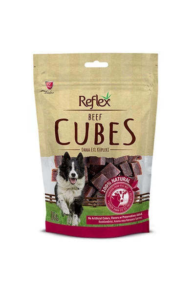 Reflex Biftek Dilim Küp Kurutulmuş Et Köpek Ödülü 80 gr ürün görseli 1