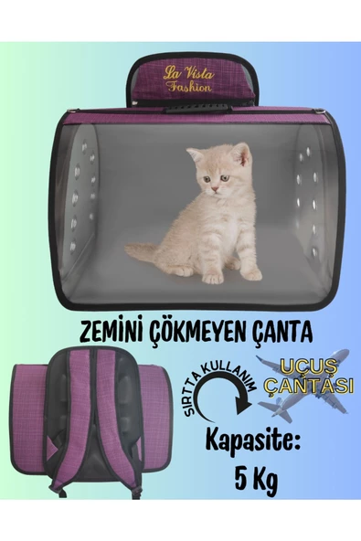 LAVİSTA Kedi Köpek Sırt Taşıma Çantası Tomris Mor ürün görseli 1