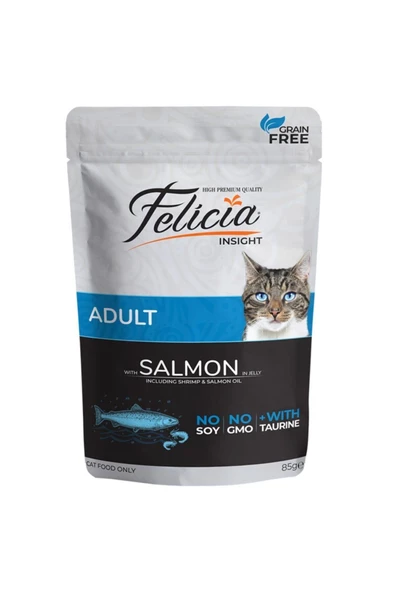 Felicia Tahılsız 85 Gr Yetişkin Somonlu Yaş Kedi Maması 12 Adet ürün görseli 1