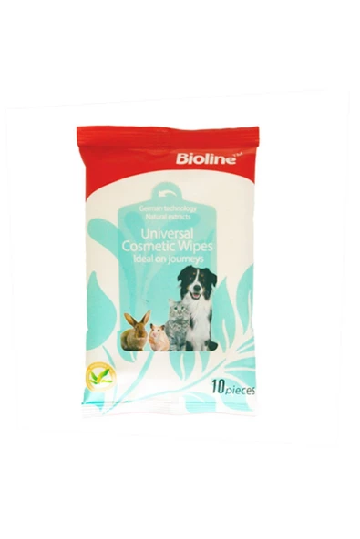 HİLALSHOP Bioline Kedi Ve Köpek Islak Temizlik Mendili 10 Adet ürün görseli 1