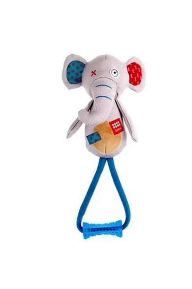 Gigwi Plush Friendz Öten Fil Diş Kaşıyıcılı Köpek Oyuncağı Mavi ürün görseli 1