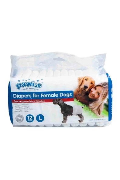 Pawise Dişi Köpek Alt Bağlama Bezi L Boy 12 Adet ürün görseli 1