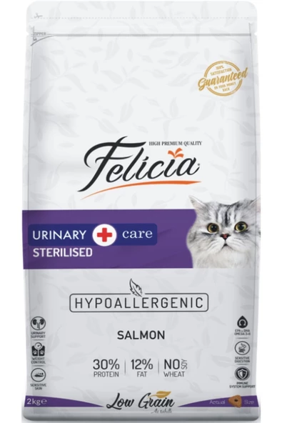 Felicia Sterilised Somonlu Az Tahıllı Hypoallergenic Kedi Maması 2 kg. ürün görseli 1