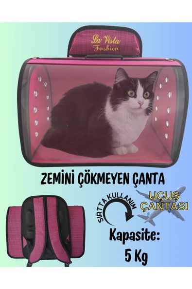 LAVİSTA Kedi Köpek Sırt Taşıma Çantası Tomris Pembe ürün görseli 1