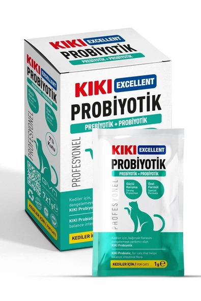 Kiki Excellent Kediler Için Probiyotik Ve Prebiyotik Takviyesi 7x1gr Şase (kutu) - Sindirim Sistemi ürün görseli 1