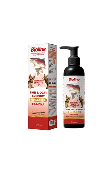 Bioline Deri Ve Tüy Bakımı Destekleyici Kedi Ve Köpek Somon Yağı 250 ml ürün görseli 1