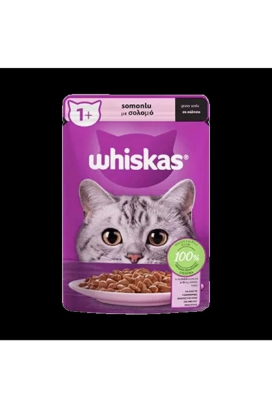 Whiskas Pouch Somon Balıklı Yaş Kedi Maması 85 gr ürün görseli 1