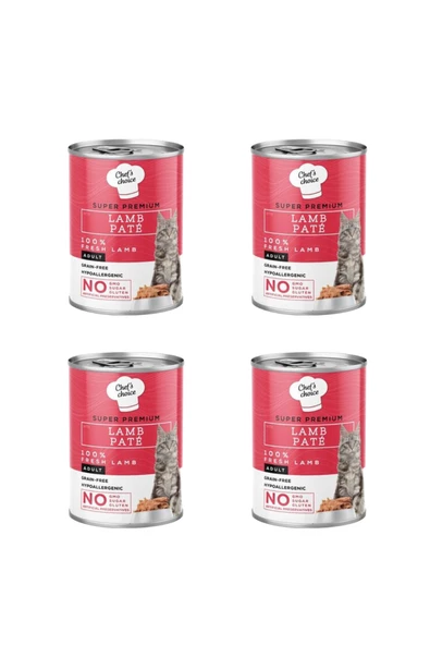 Chef's Choise Chefs Choice Kuzu Etli Yetişkin Kedi Konservesi 400grX4 adet ürün görseli 1