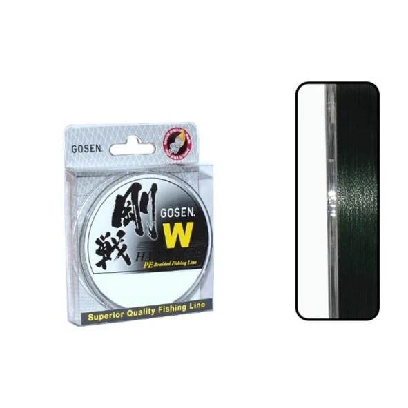 Gosen W4 Hard Type PE 4 Örgü Spin İp Misina 150mt KOYU Yeşil PE1.5-0.216MM ürün görseli 1