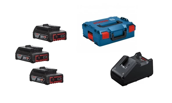 Bosch GBA 18V 3x2ah + GAL 18V-40 + L-box ürün görseli 1