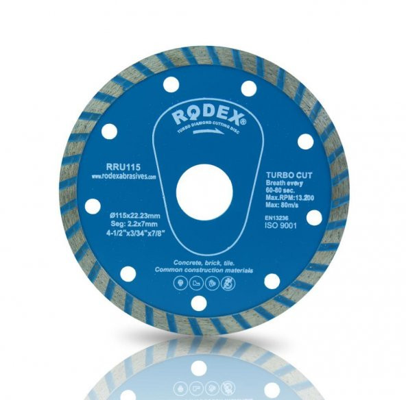 Rodex RRU115 Turbo Elmas Beton Granit Kesici 115 mm Kuru Kesim ürün görseli 1