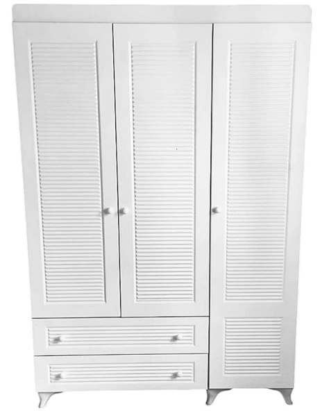 3 Kapaklı Beyaz Panjur MDF Dolap ürün görseli 1