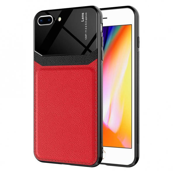 iPhone 8 Plus Kılıf Deri Görünümlü Emiks Kapak ürün görseli 1