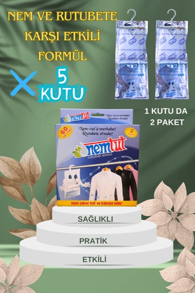 Nem Tutucu Giderici Rutubet Emici Kötü Koku Giderici Küf Ve Korozyon Önleyici 5 Kutu 10 Paket 5 Kg ürün görseli 1