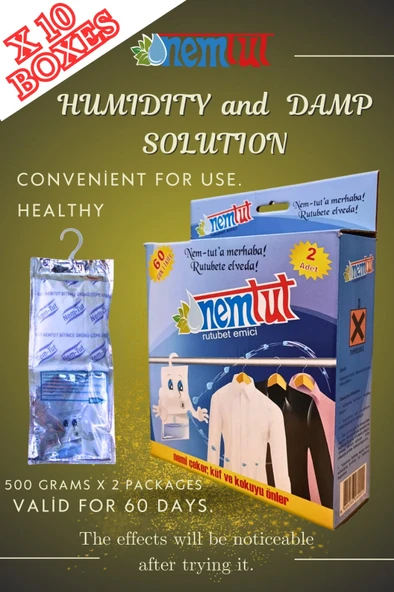 Dehumidifier Moisture Absorber Odor Remover Mold And Corrosion Preventive 10 Box 20 Packages 10 Kg ürün görseli 1