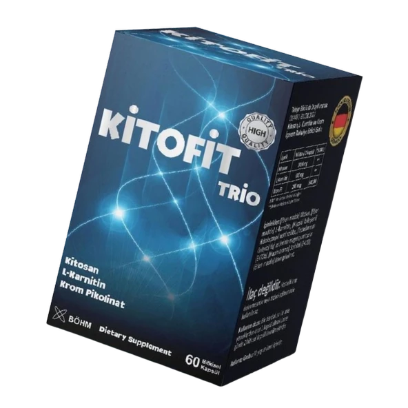 BÖHM Kitofit Trio (KİTOSAN, L-KARNİTİN, KROM PİKOLİNAT) 60 Kapsül ( Diyet Detox Kilo Verme ) ürün görseli 1