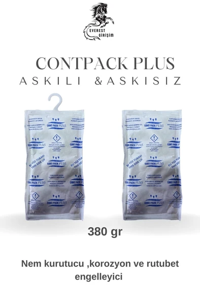 Contpack Plus Askılı Nem Alıcı Rutubet Engelleyici Konteyner Kurutucu 5 Adet 1900 Gr. ürün görseli 1