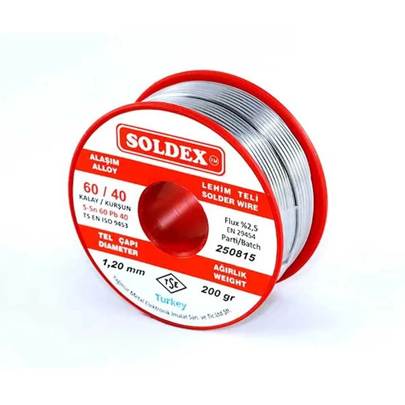60-40 Lehim Teli 200 Gr 1 mm - Sn:60 / Pb:40 ürün görseli 1