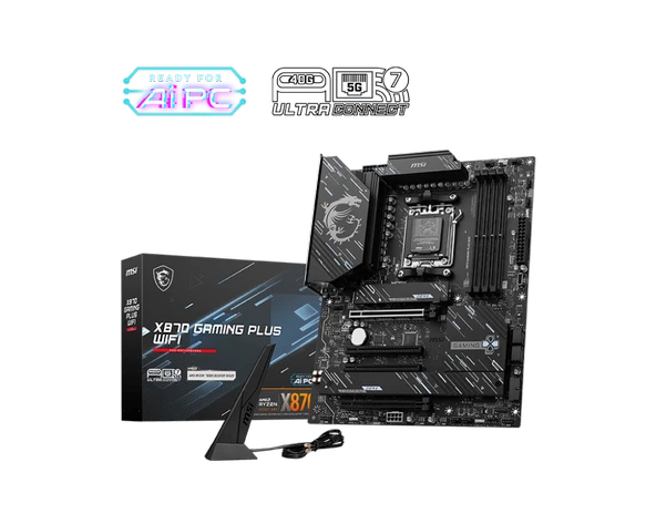 MSI X870 GAMING PLUS WIFI AM5 DDR5 8200MHZOC 3x M.2 USB4 HDMI 5G LAN WIFI 7 RGB ATX ürün görseli 1