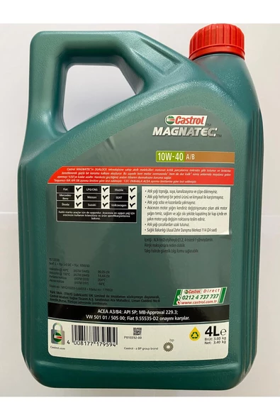 CASTROL Magnatec 10w-40 A/B 4 Lt - 2024 - Resim 2
