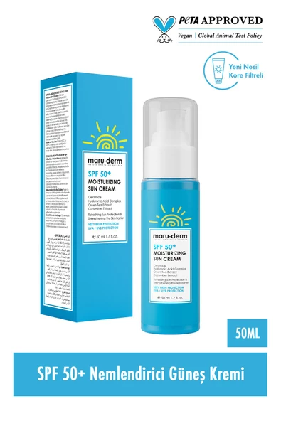 Maru.Derm Güneş Kremi | SPF 50+ Nemlendirici Güneş Kremi 50 ML | Yeni Nesil Kore Filtreleri ürün görseli 1