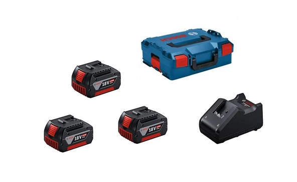 Bosch GBA 18V 3x4ah + GAL 18V-40 + L-box ürün görseli 1