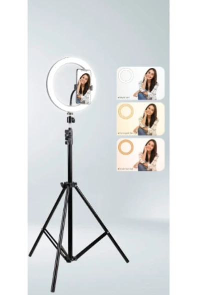 IMEX Selfie Tripod Halka Led Işık Siyah ürün görseli 1