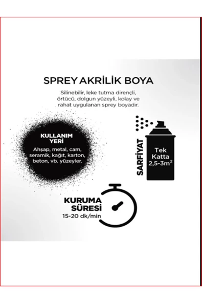 REDCOLOUR Akrilik Sprey Boya 400 Ml - Resim 4
