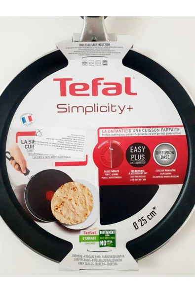 Tefal Simplicity 25 Cm Krep Tavası Siyah - Resim 3