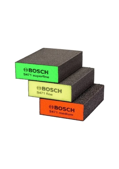 Bosch S471 Takoz Sünger Dört Taraflı Zımpara Seti 3 Parça - 2608901175 ürün görseli 1