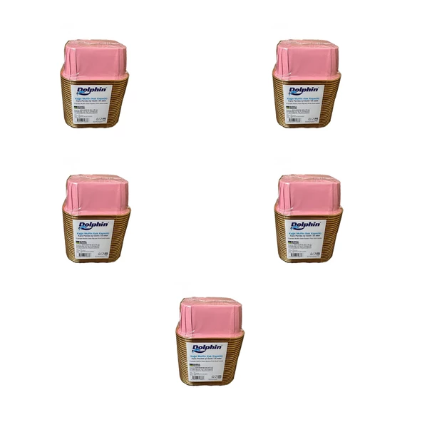 Dolphin Muffin Kare Kağıt Pembe Altın Cupcake Kek Kalıbı Kapsülü Kabı - 25 Adetlik 5 Paket ürün görseli 1