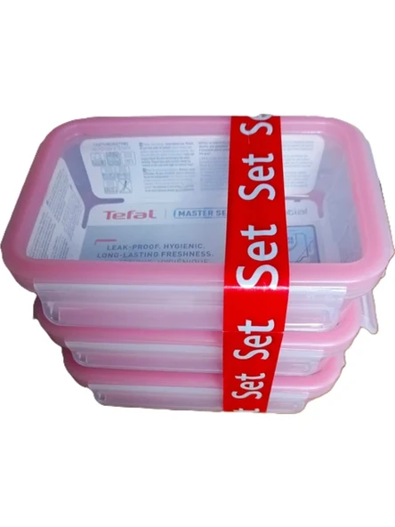 Tefal 3'lü Plastik Saklama Kabı  3 X  0.8L Şeffaf ürün görseli 1