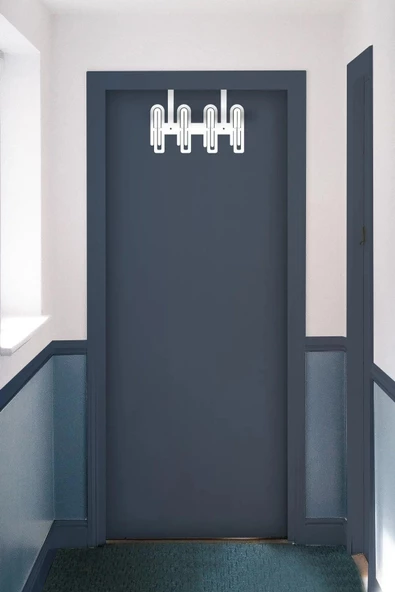 Modern Desenli Metal Kapı Arkası Askılığı Beyaz ürün görseli 1