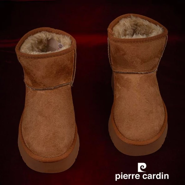 Pierre Cardin Taba Orta Boy Kadın Süet Bot PC-52710 - Resim 5