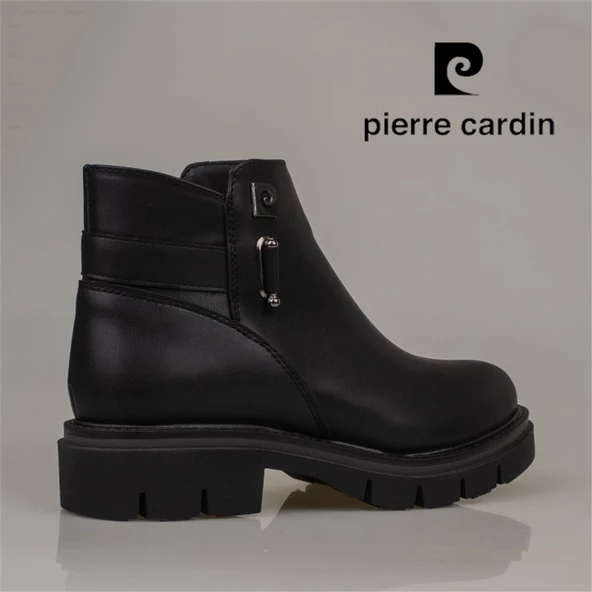 Pierre Cardin Siyah Kadın Yarım Postal Bot - Resim 5